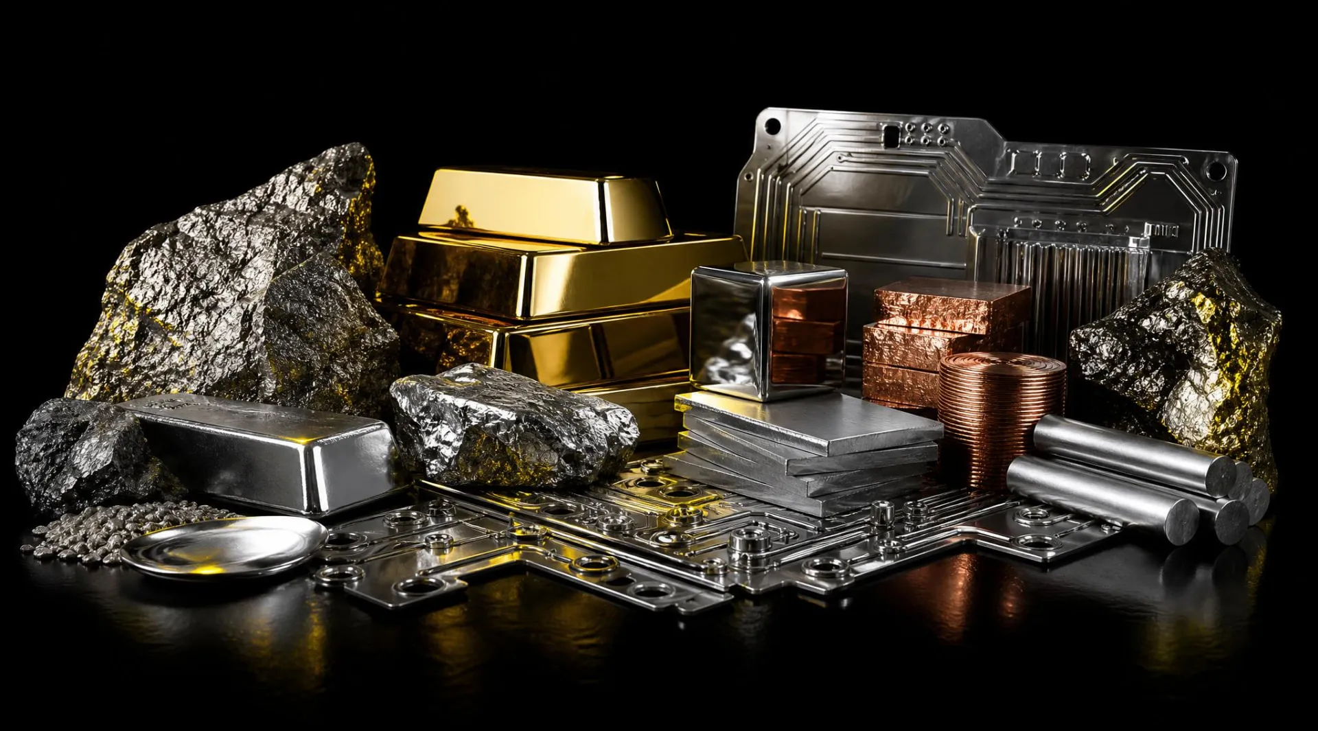 Industrial metals in a production facility