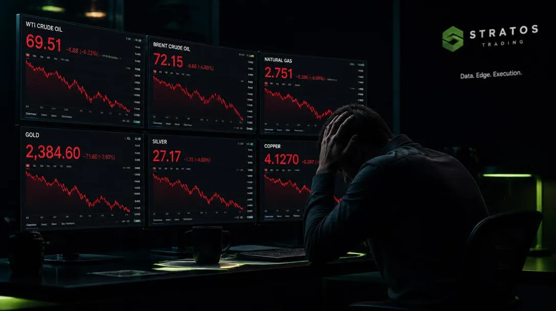 Trader overwhelmed by falling market charts